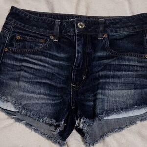 American Eagle Denim Frayed Hem Women's Shorts